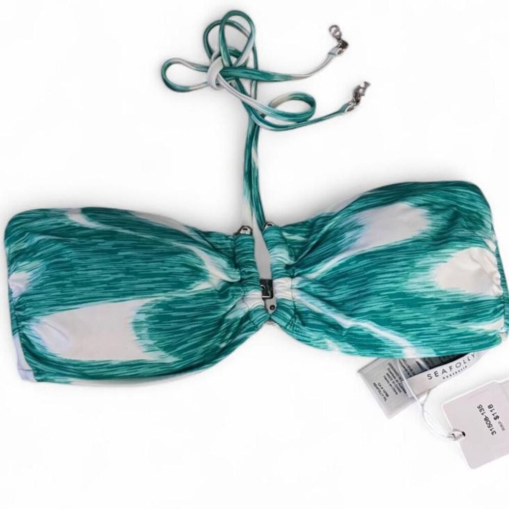 Seafolly Women's Green and Blue Bikini-and-tankini-tops